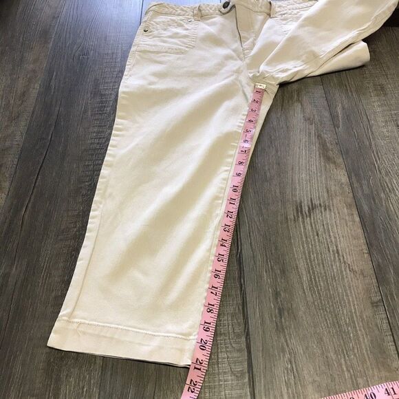 Bill Blass Jeans Womens Off White Stretch Denim Cropped Capri Jeans Size 10 - Picture 10 of 12